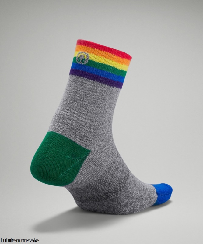 Lululemon Damen DELULU438 | Daily Stride Mid-crew Socke Rainbow Grau Meliert